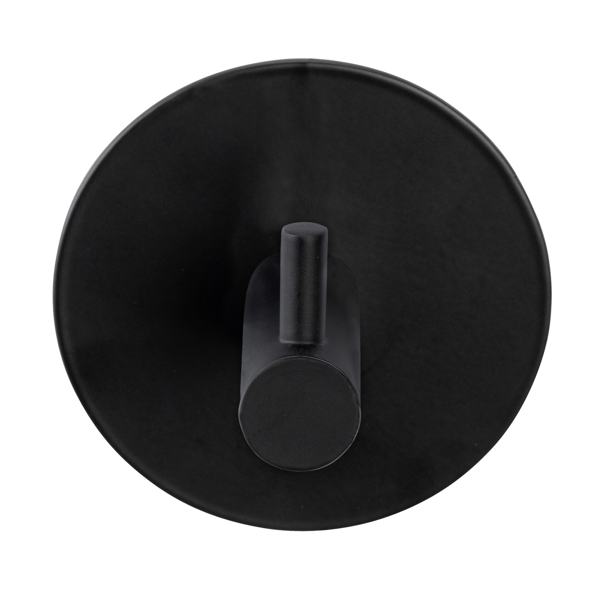 Wandhaken 'Meleto' Edelstahl schwarz matt Ø 7 x 5 cm, Klebemontage