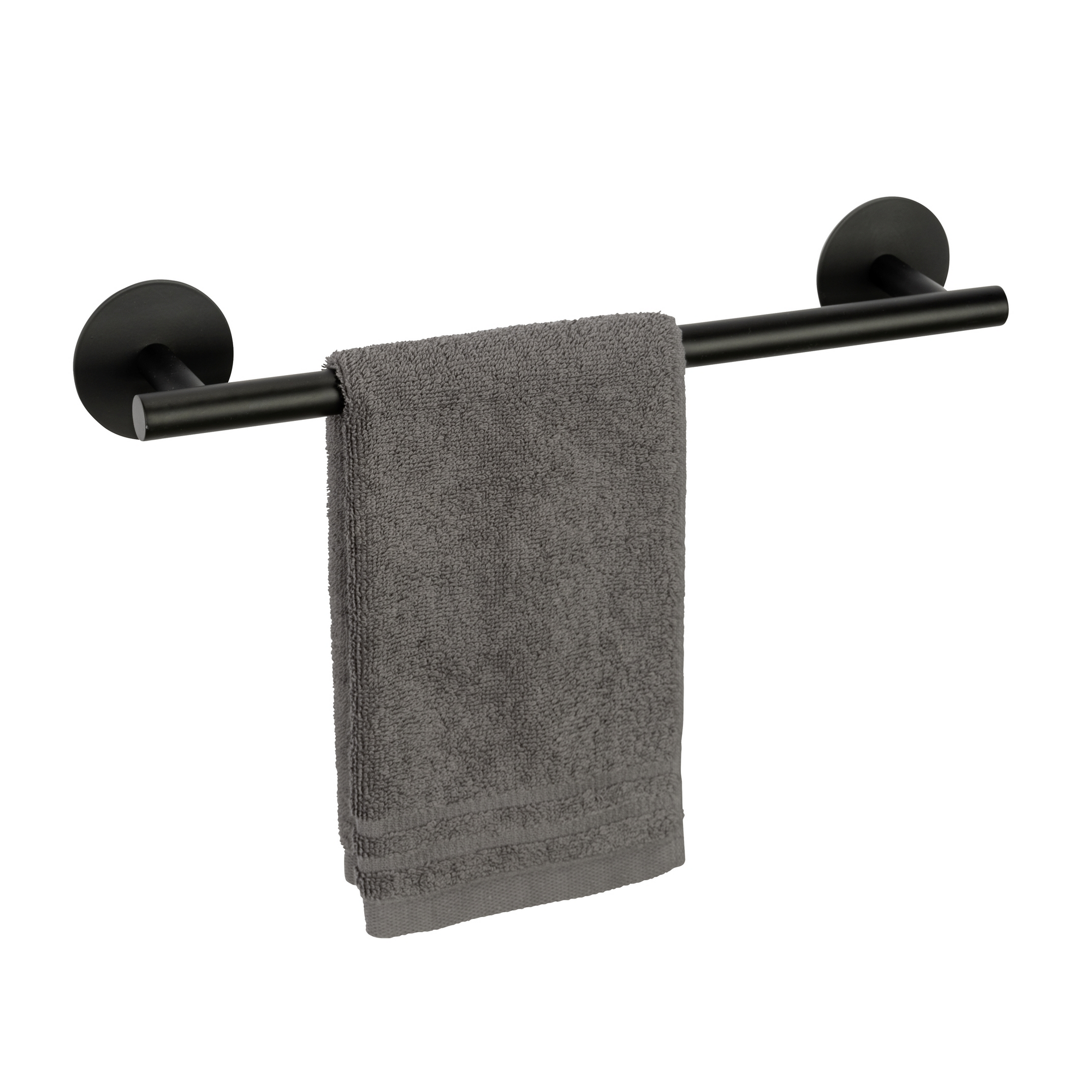 Badetuchstange 'Meleto' Edelstahl schwarz matt 40 cm, Klebemontage