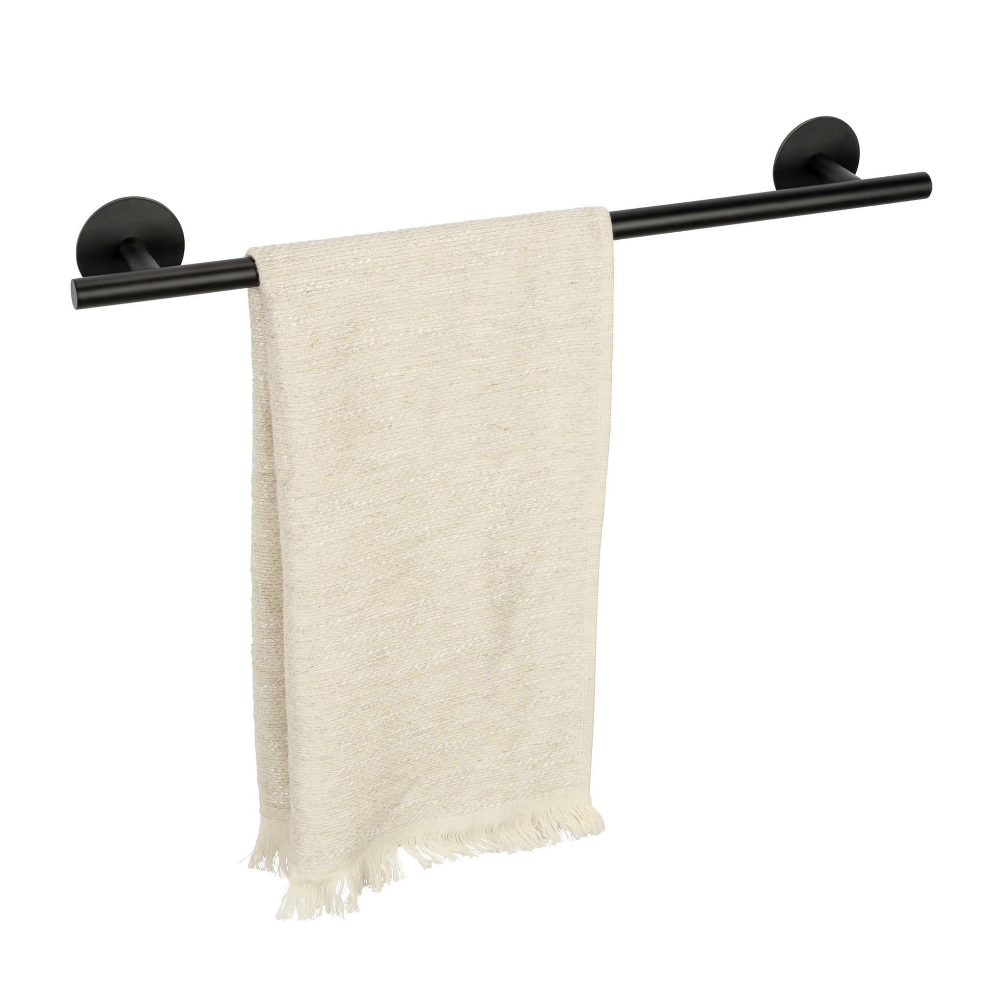 Badetuchstange 'Meleto' Edelstahl schwarz matt 60 cm, Klebemontage