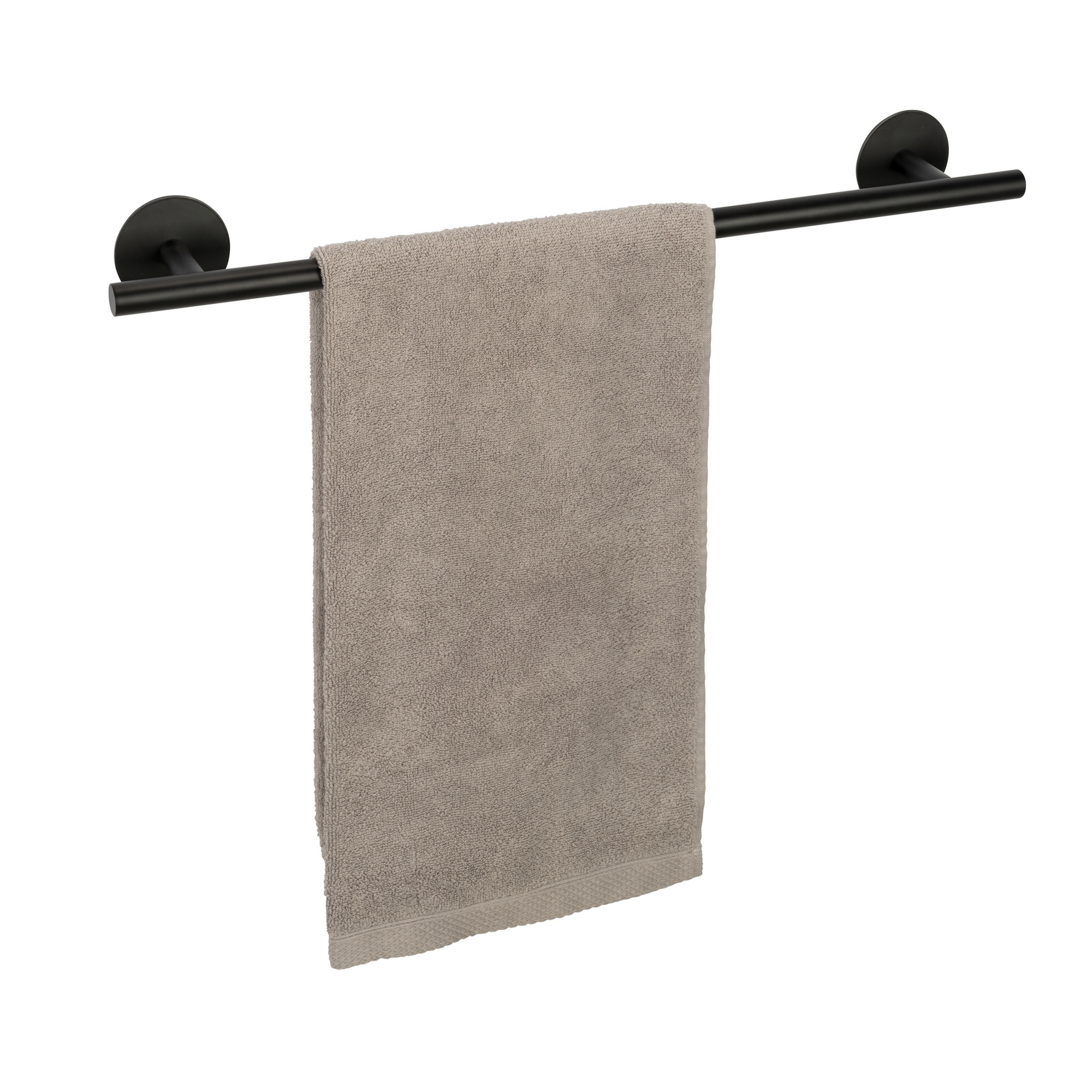 Badetuchstange 'Meleto' Edelstahl schwarz matt 60 cm, Klebemontage
