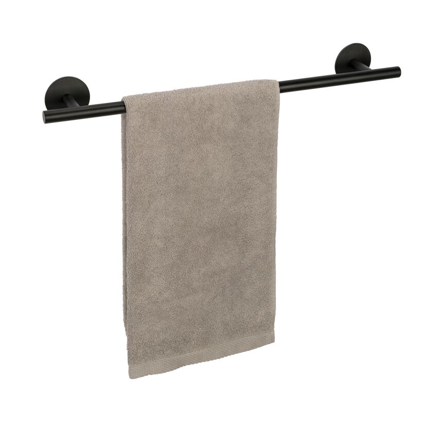 Badetuchstange 'Meleto' Edelstahl schwarz matt 60 cm, Klebemontage