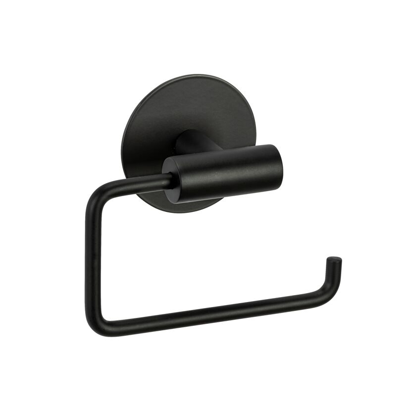 Toilettenpapierhalter 'Meleto' Edelstahl schwarz matt 13,5 x 5,5 x 11 cm, Klebemontage