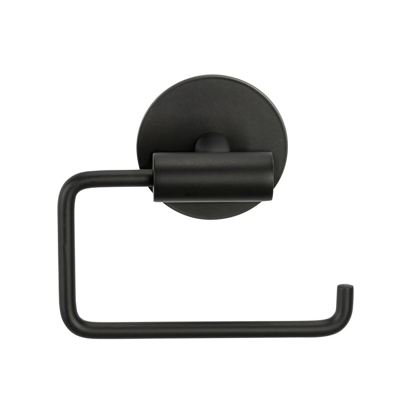 Toilettenpapierhalter 'Meleto' Edelstahl schwarz matt 13,5 x 5,5 x 11 cm, Klebemontage