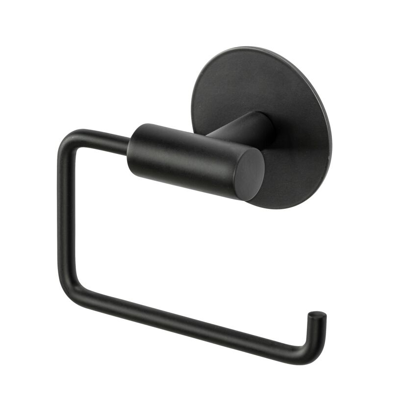 Toilettenpapierhalter 'Meleto' Edelstahl schwarz matt 13,5 x 5,5 x 11 cm, Klebemontage
