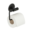 Toilettenpapierhalter 'Meleto' Edelstahl schwarz matt 13,5 x 5,5 x 11 cm, Klebemontage