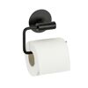 Toilettenpapierhalter 'Meleto' Edelstahl schwarz matt 13,5 x 5,5 x 11 cm, Klebemontage