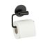 Toilettenpapierhalter 'Meleto' Edelstahl schwarz matt 13,5 x 5,5 x 11 cm, Klebemontage