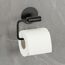 Toilettenpapierhalter 'Meleto' Edelstahl schwarz matt 13,5 x 5,5 x 11 cm, Klebemontage