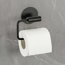 Toilettenpapierhalter 'Meleto' Edelstahl schwarz matt 13,5 x 5,5 x 11 cm, Klebemontage