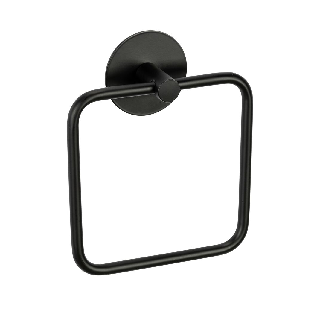 Handtuchring 'Meleto' Edelstahl schwarz matt 15,5 x 18,5 x 4,5 cm, Klebemontage