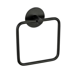 Handtuchring 'Meleto' Edelstahl schwarz matt 15,5 x 18,5 x 4,5 cm, Klebemontage