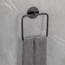 Handtuchring 'Meleto' Edelstahl schwarz matt 15,5 x 18,5 x 4,5 cm, Klebemontage