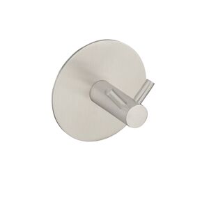 Doppel-Wandhaken 'Meleto' Edelstahl matt Ø 7 x 5 cm, Klebemontage