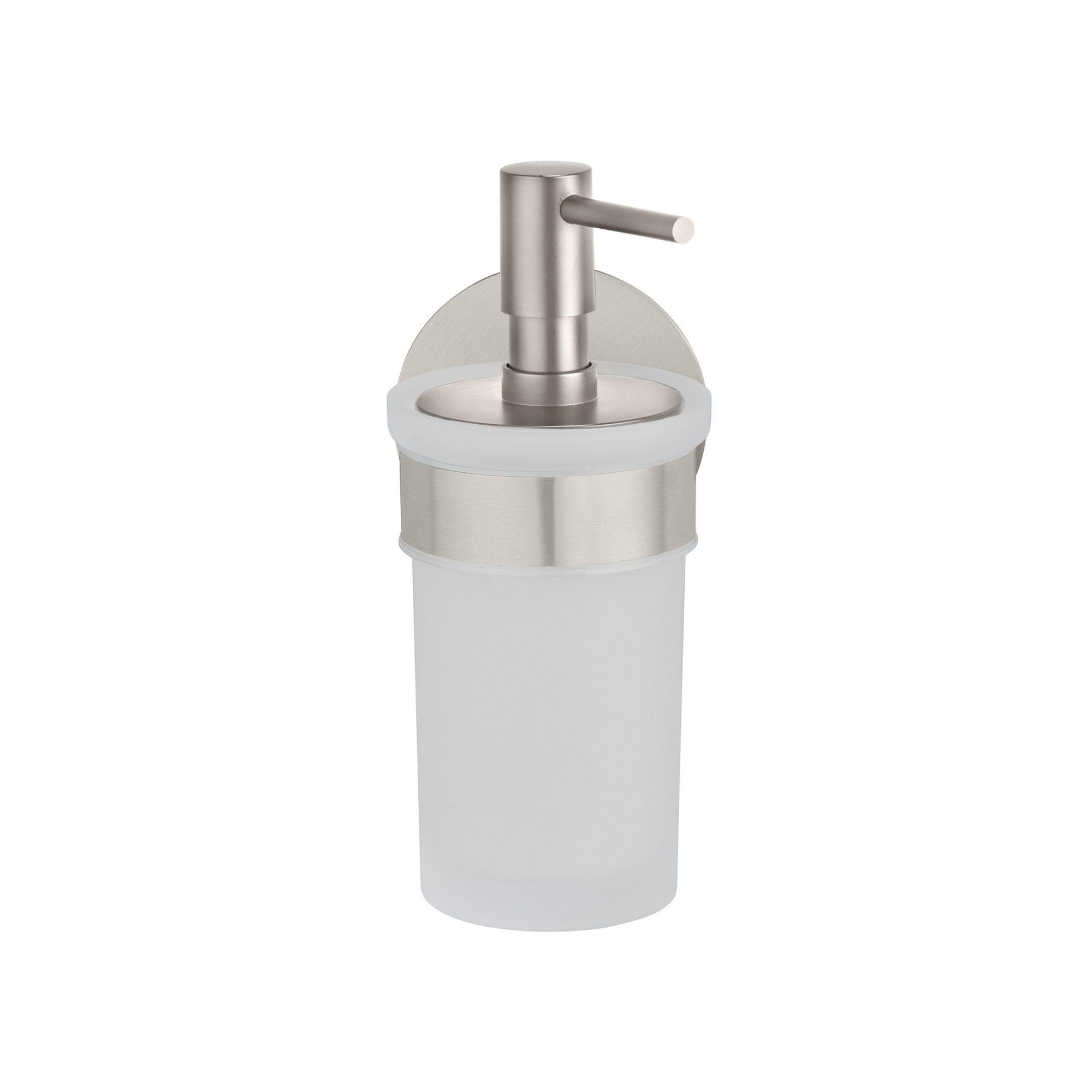 Seifenspender 'Meleto' Edelstahl matt Glas satiniert 150 ml, Klebemontage