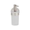 Seifenspender 'Meleto' Edelstahl matt Glas satiniert 150 ml, Klebemontage
