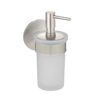 Seifenspender 'Meleto' Edelstahl matt Glas satiniert 150 ml, Klebemontage