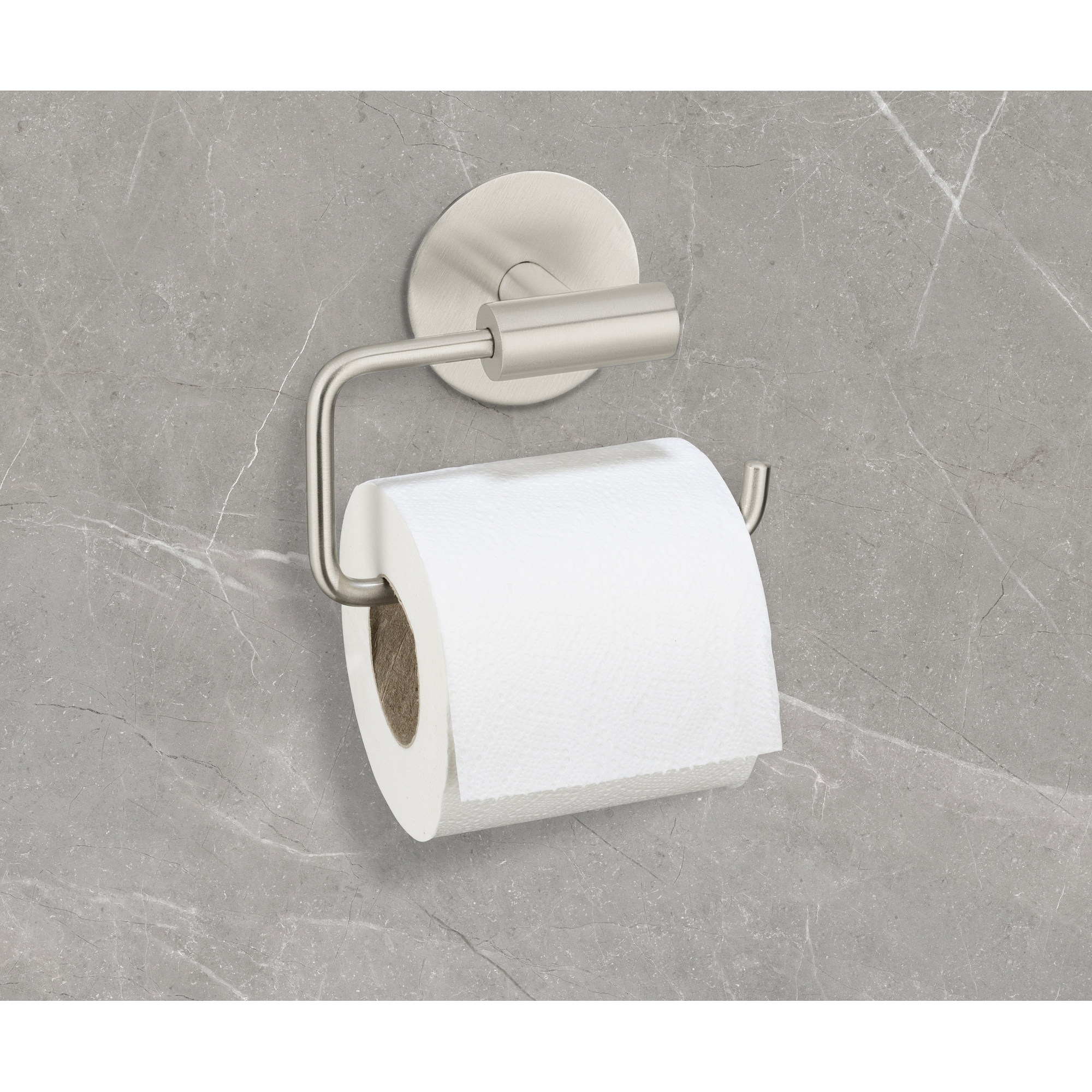 Toilettenpapierhalter 'Meleto' Edelstahl matt 13,5 x 5,5 x 11 cm, Klebemontage