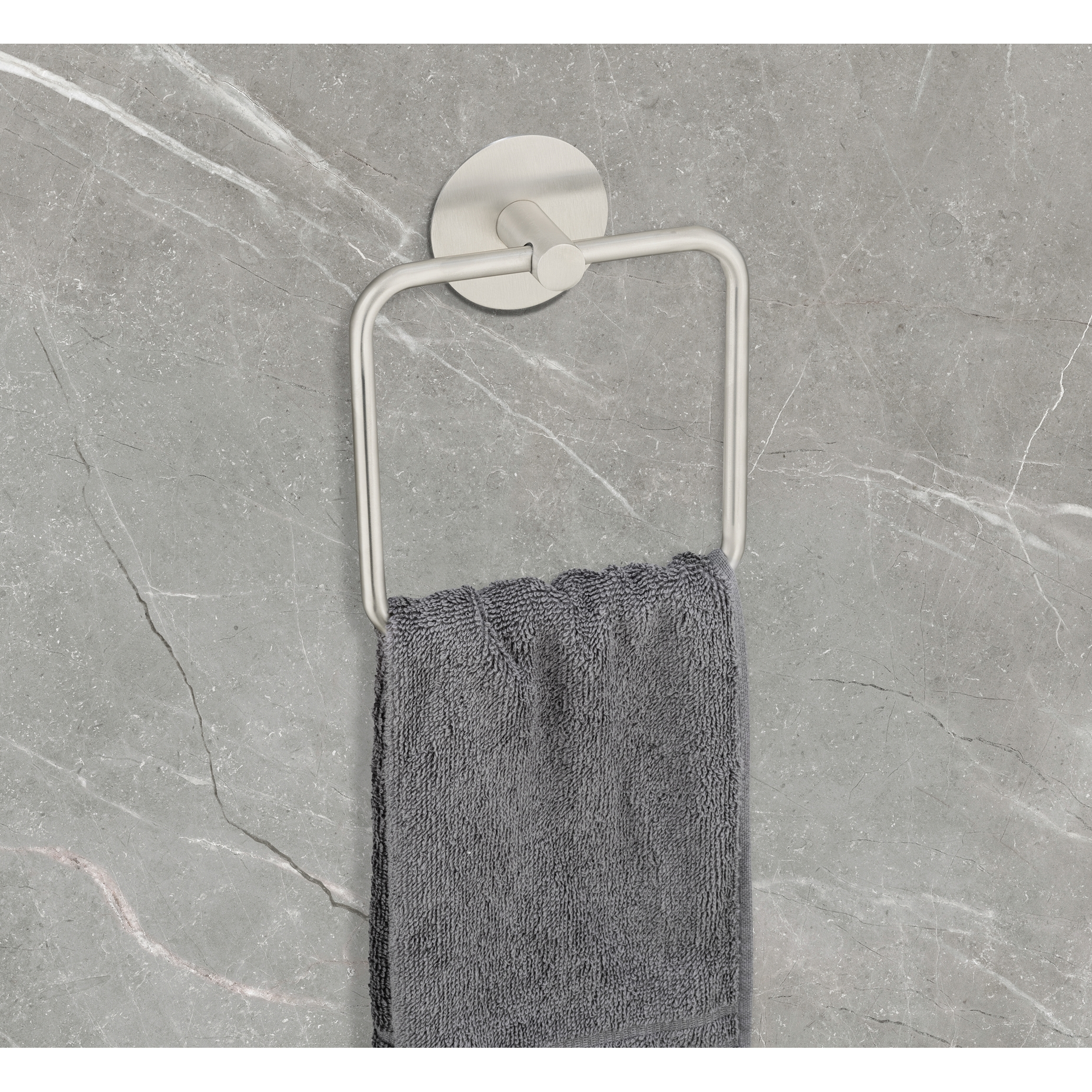 Handtuchring 'Meleto' Edelstahl matt 15,5 x 18,5 x 4,5 cm, Klebemontage