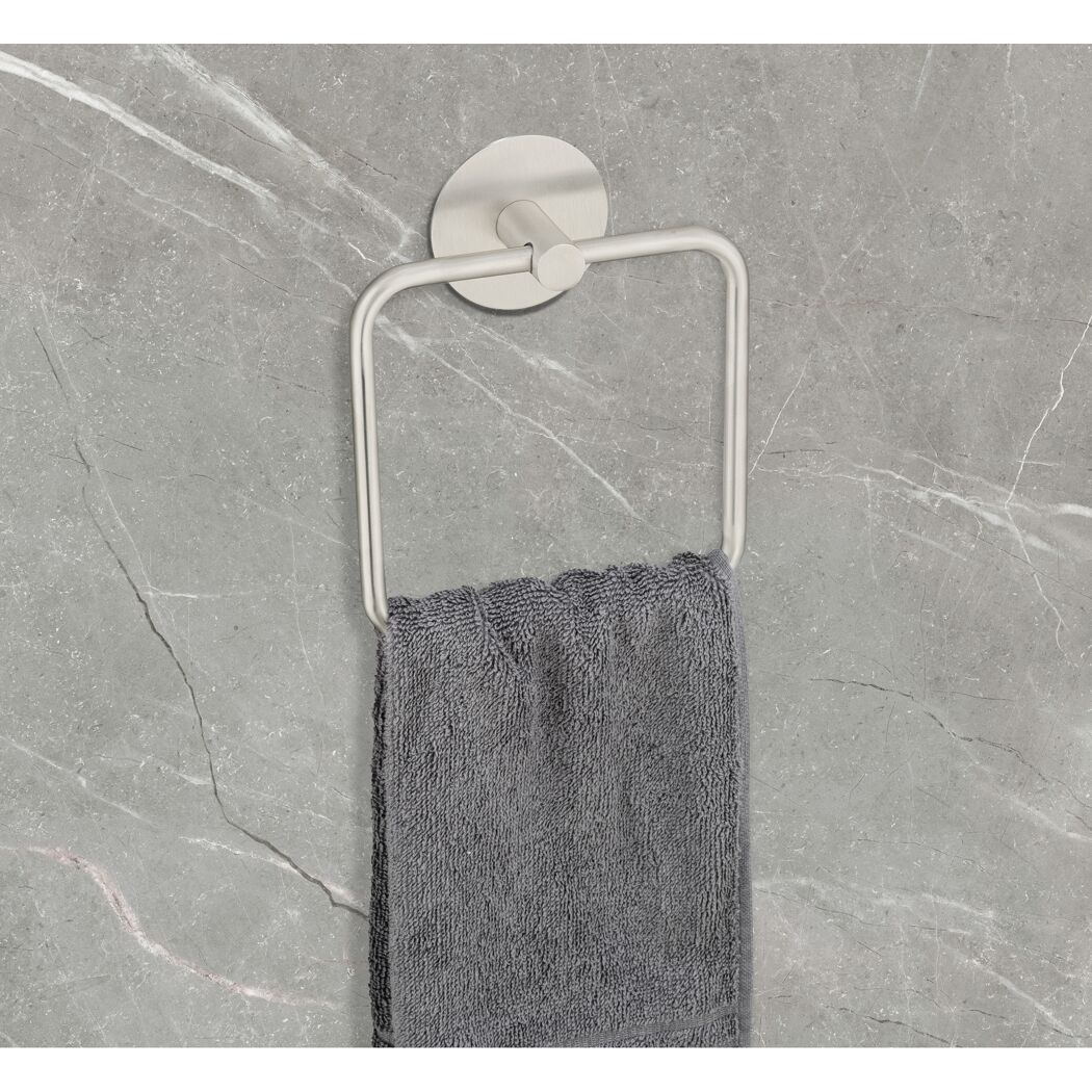 Handtuchring 'Meleto' Edelstahl matt 15,5 x 18,5 x 4,5 cm, Klebemontage