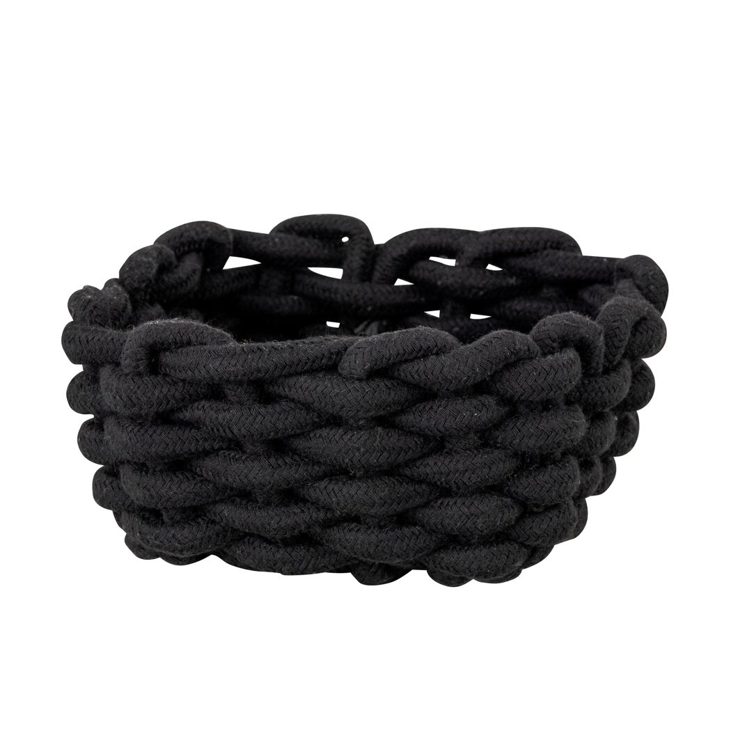 Aufbewahrungskorb 'Melara' Baumwolle, Polyester schwarz 16,5 x 7,5 x 16,5 cm