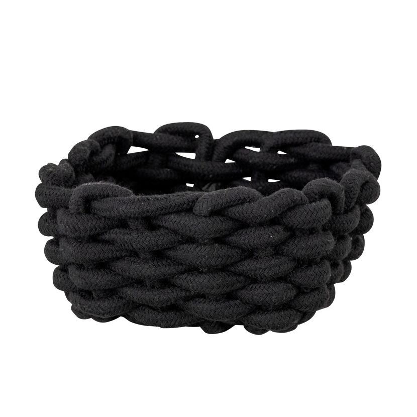Aufbewahrungskorb 'Melara' Baumwolle, Polyester schwarz 16,5 x 7,5 x 16,5 cm