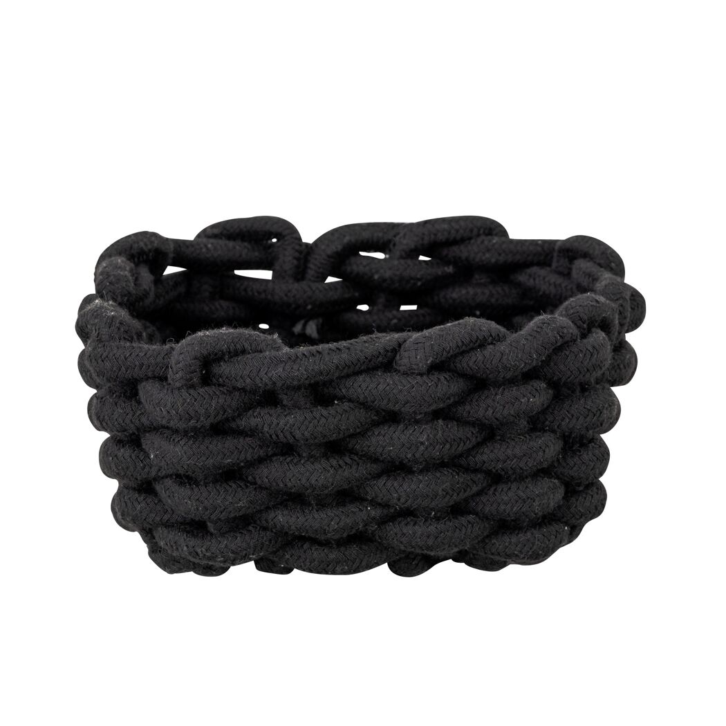 Aufbewahrungskorb 'Melara' Baumwolle, Polyester schwarz 16,5 x 7,5 x 16,5 cm