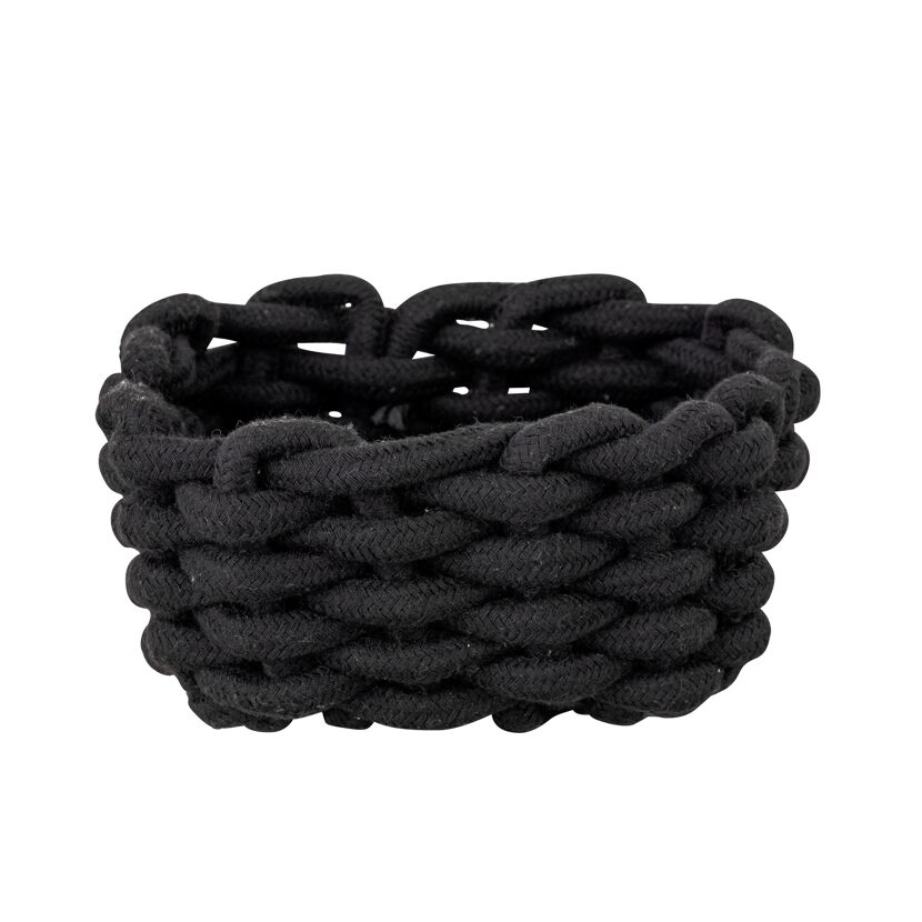Aufbewahrungskorb 'Melara' Baumwolle, Polyester schwarz 16,5 x 7,5 x 16,5 cm