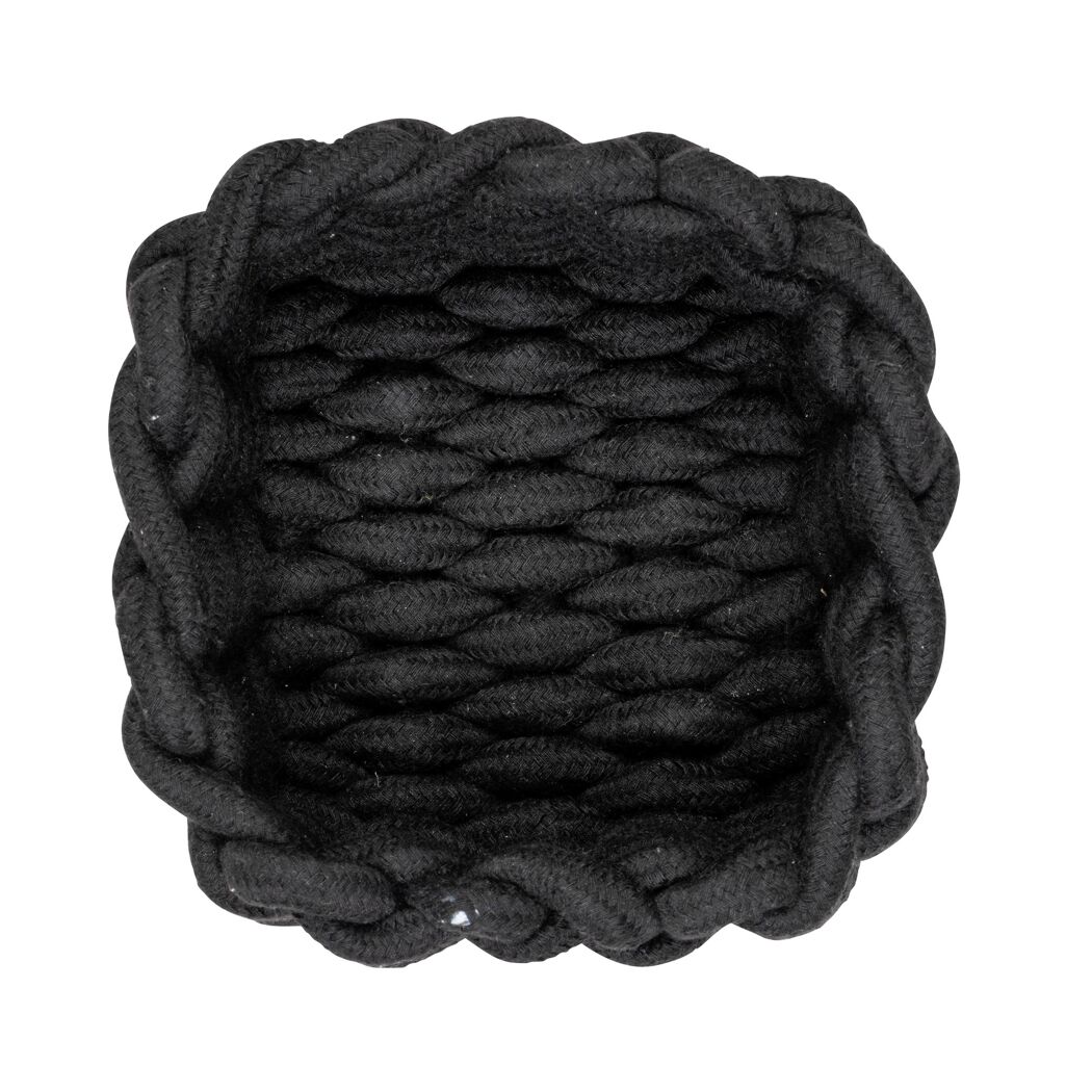 Aufbewahrungskorb 'Melara' Baumwolle, Polyester schwarz 16,5 x 7,5 x 16,5 cm