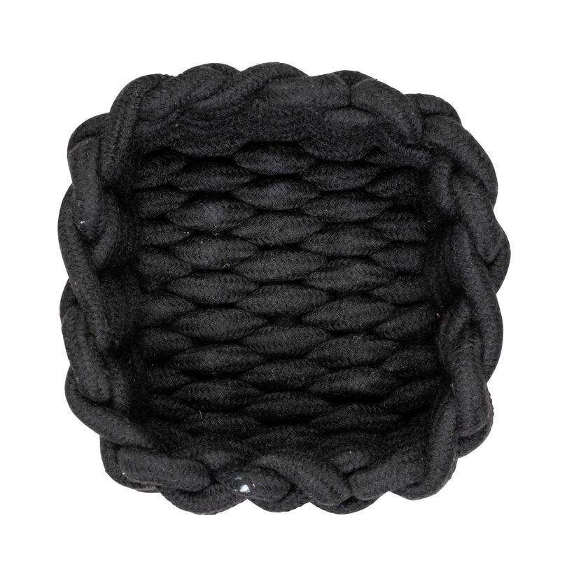 Aufbewahrungskorb 'Melara' Baumwolle, Polyester schwarz 16,5 x 7,5 x 16,5 cm