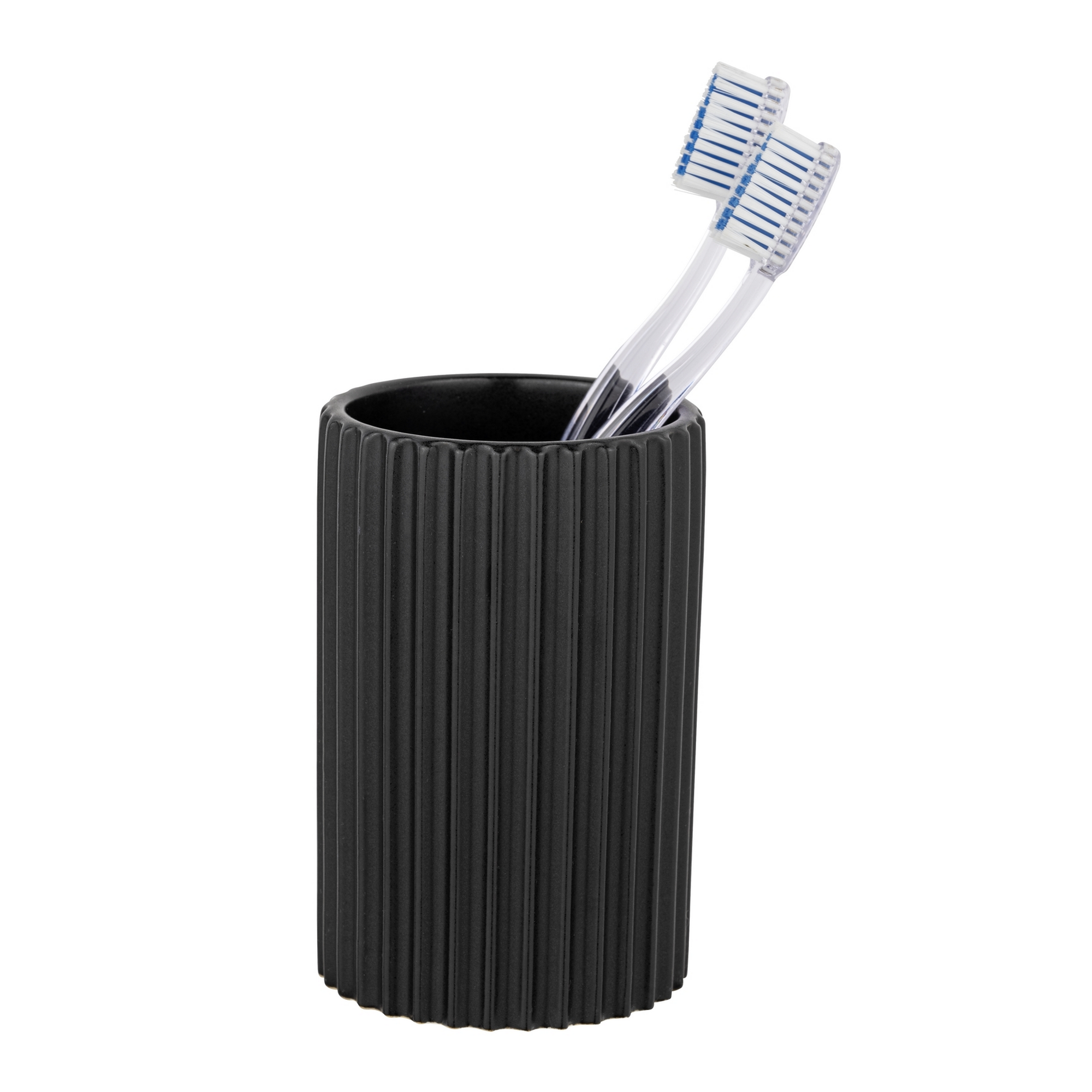 Zahnputzbecher 'Soliera' Keramik schwarz  Ø 8 x 12 cm