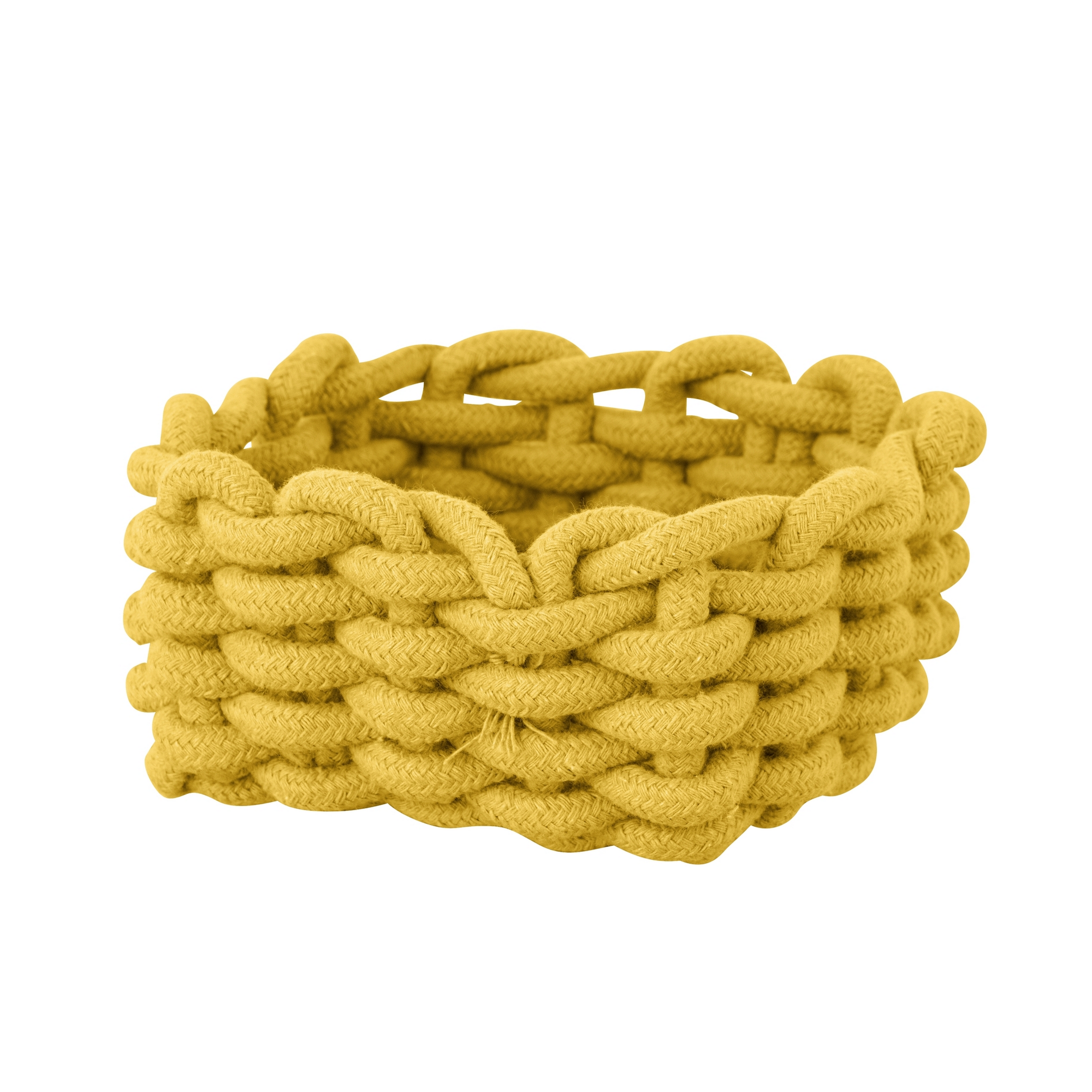 Aufbewahrungskorb 'Melara' Baumwolle, Polyester gelb 16,5 x 7,5 x 16,5 cm