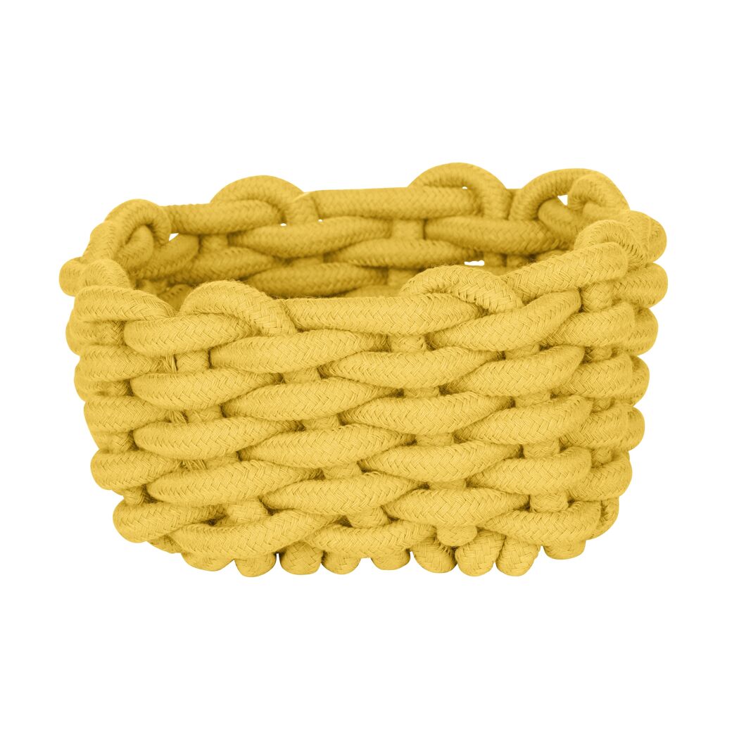 Aufbewahrungskorb 'Melara' Baumwolle, Polyester gelb 16,5 x 7,5 x 16,5 cm