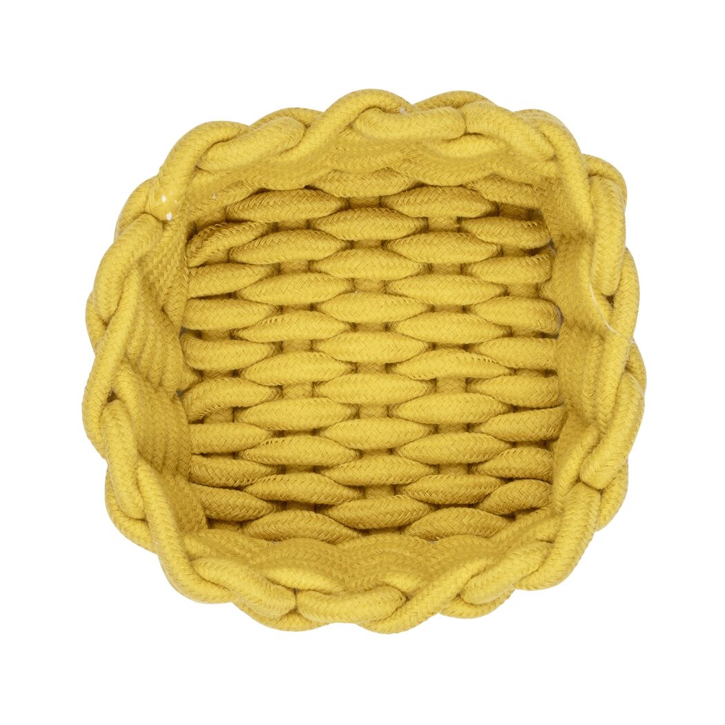 Aufbewahrungskorb 'Melara' Baumwolle, Polyester gelb 16,5 x 7,5 x 16,5 cm