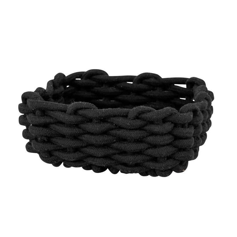Aufbewahrungskorb 'Melara' Baumwolle, Polyester schwarz 21,5 x 7,5 x 21,5 cm