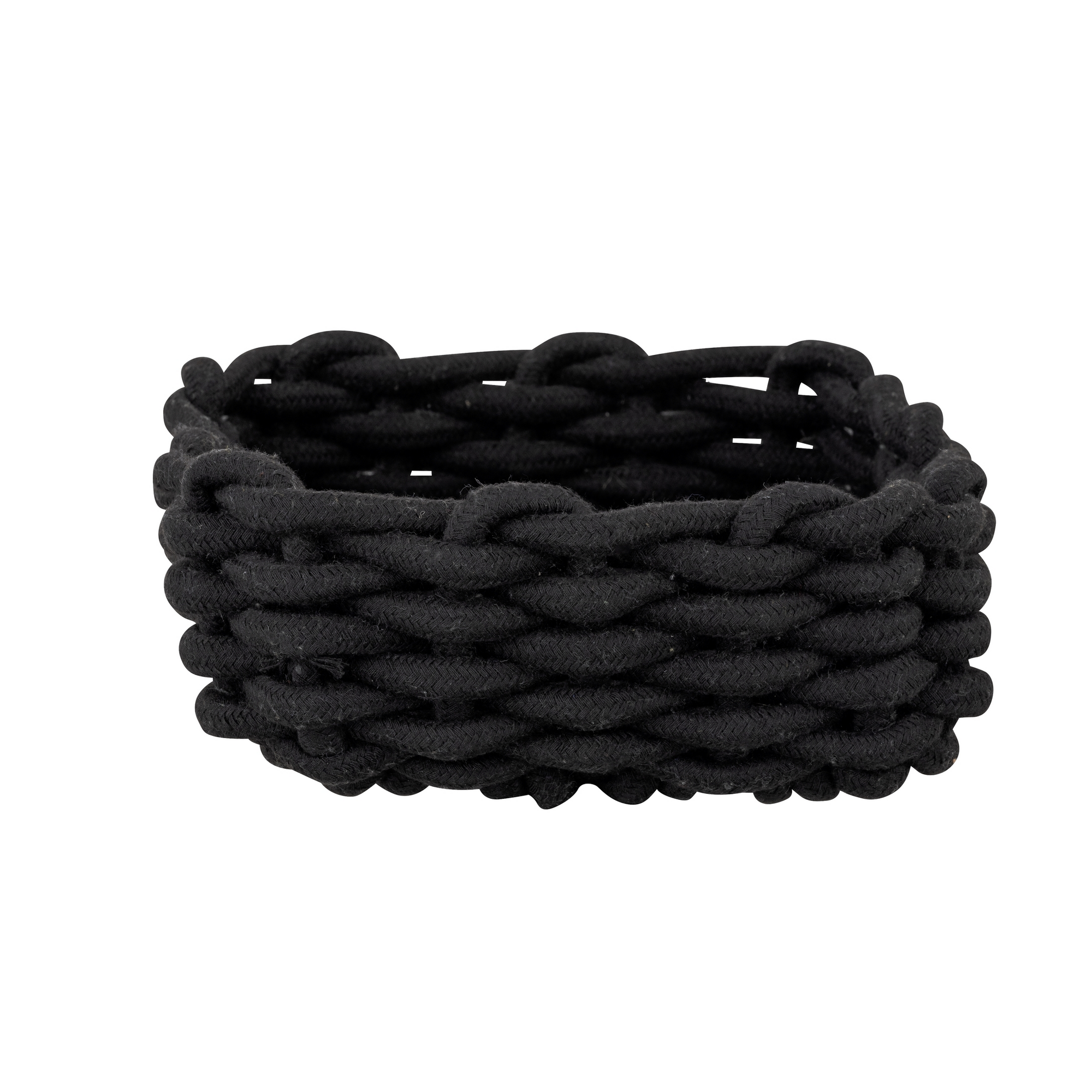 Aufbewahrungskorb 'Melara' Baumwolle, Polyester schwarz 21,5 x 7,5 x 21,5 cm