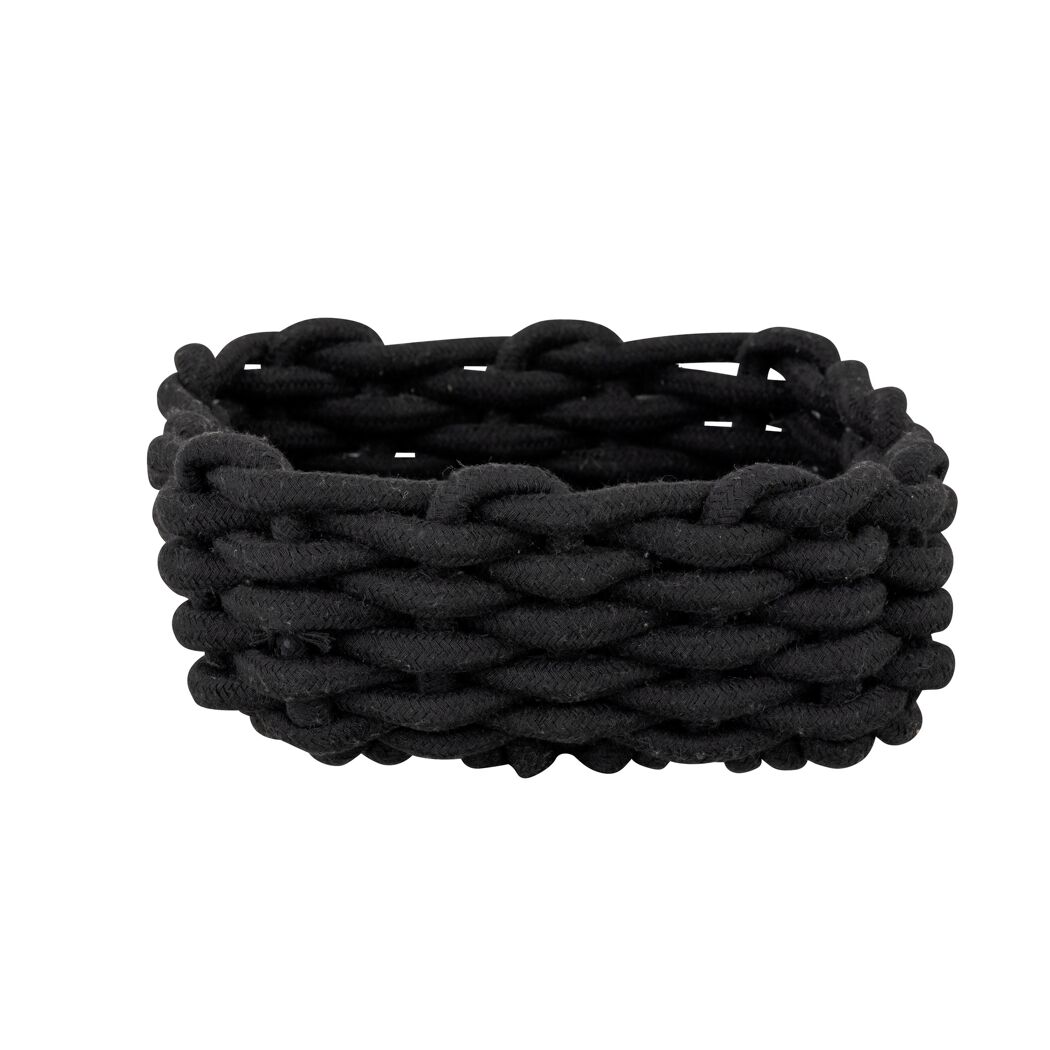 Aufbewahrungskorb 'Melara' Baumwolle, Polyester schwarz 21,5 x 7,5 x 21,5 cm