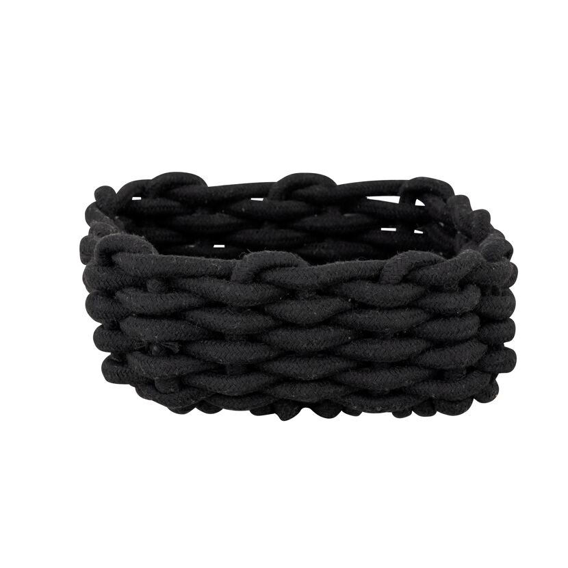 Aufbewahrungskorb 'Melara' Baumwolle, Polyester schwarz 21,5 x 7,5 x 21,5 cm