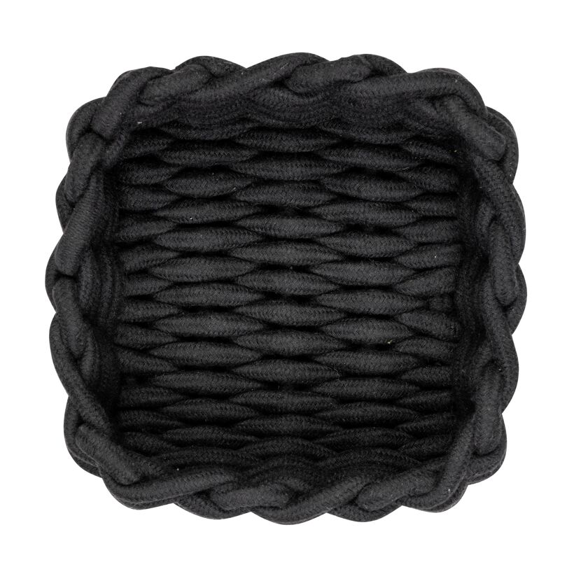 Aufbewahrungskorb 'Melara' Baumwolle, Polyester schwarz 21,5 x 7,5 x 21,5 cm