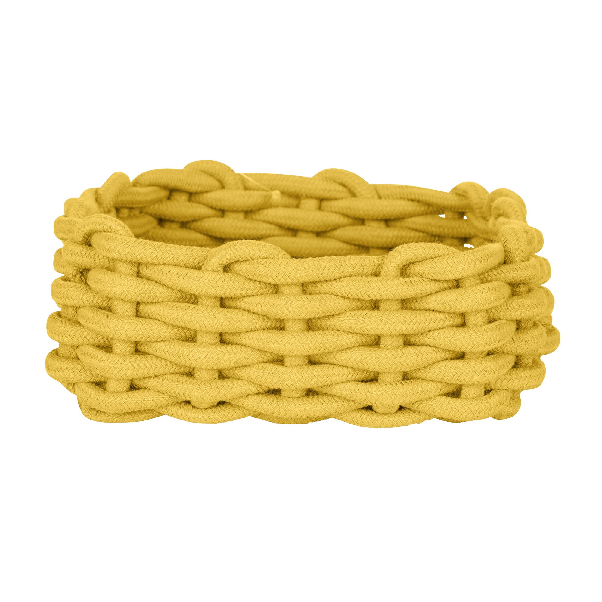 Aufbewahrungskorb 'Melara' Baumwolle, Polyester gelb 21,5 x 7,5 x 21,5 cm