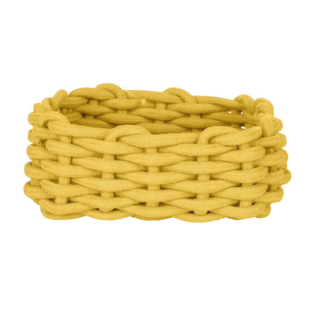 Aufbewahrungskorb 'Melara' Baumwolle, Polyester gelb 21,5 x 7,5 x 21,5 cm
