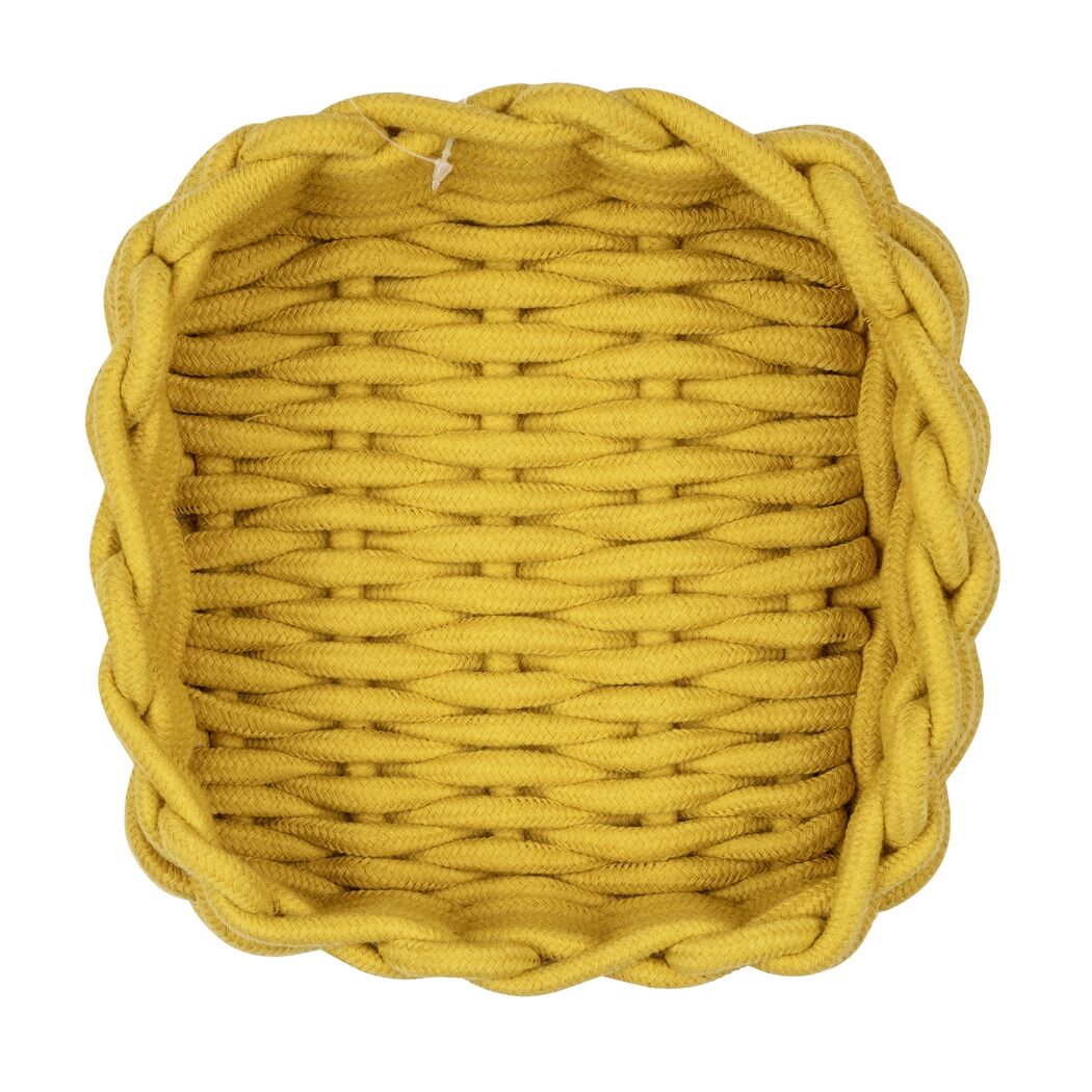 Aufbewahrungskorb 'Melara' Baumwolle, Polyester gelb 21,5 x 7,5 x 21,5 cm