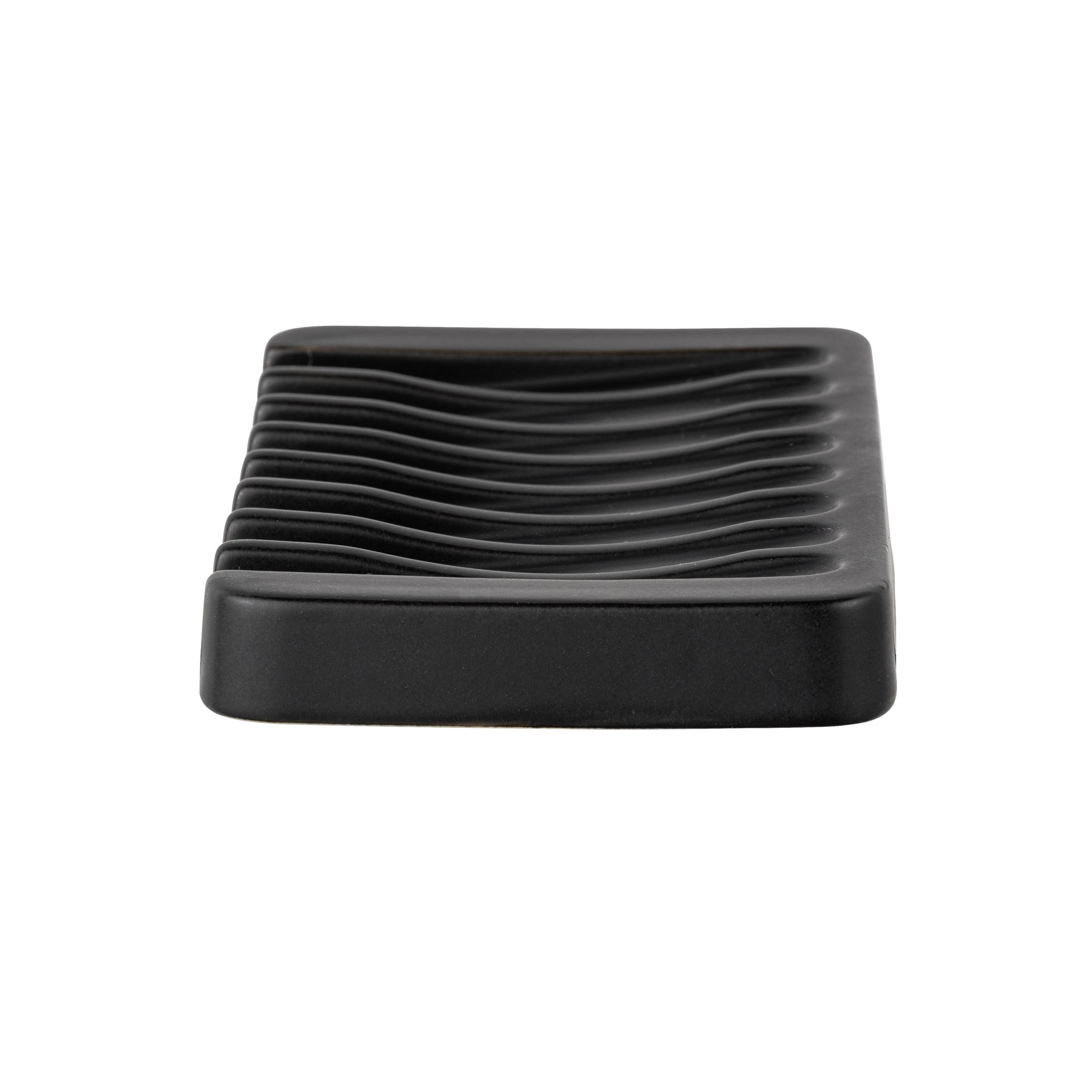 Seifenschale 'Soliera' Keramik schwarz 13 x 1 x 8 cm