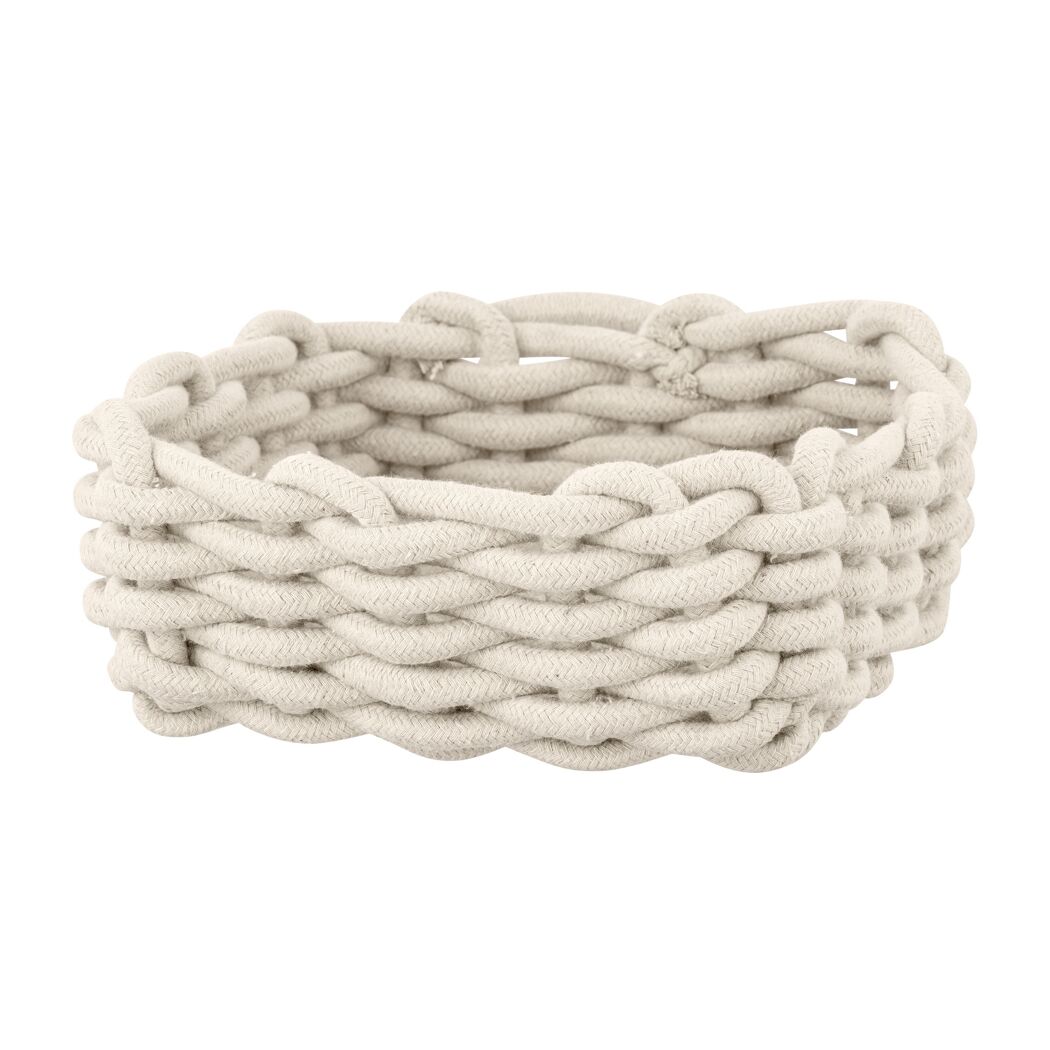 Aufbewahrungskorb 'Melara' Baumwolle, Polyester beige 21,5 x 7,5 x 21,5 cm