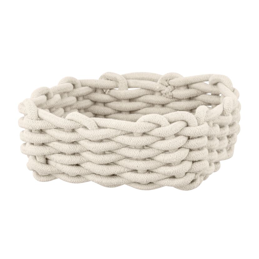 Aufbewahrungskorb 'Melara' Baumwolle, Polyester beige 21,5 x 7,5 x 21,5 cm
