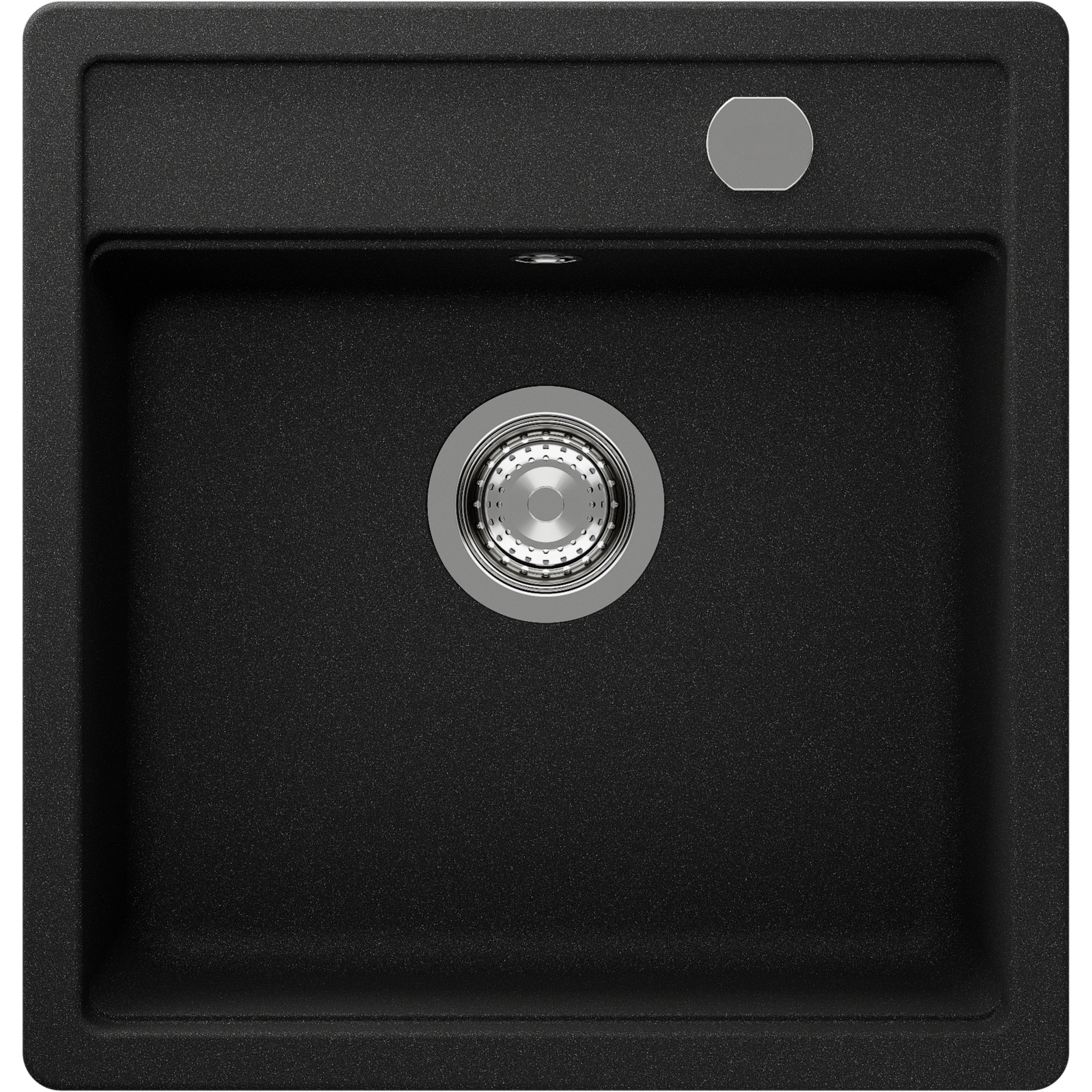 Einbauspüle 'Romi' Quarzkomposit schwarz 490 x 510 mm