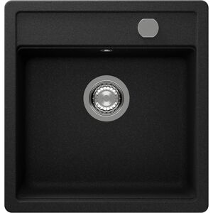 Einbauspüle 'Romi' Quarzkomposit schwarz 490 x 510 mm