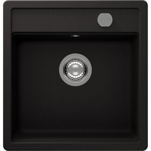 Einbauspüle 'Romi' Quarzkomposit schwarz 490 x 510 mm