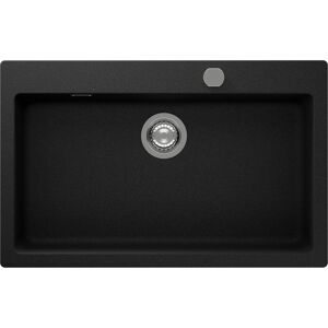 Einbauspüle 'Lilith' Quarzkomposit schwarz 790 x 500 mm