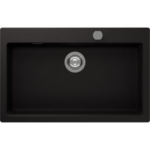 Einbauspüle 'Lilith' Quarzkomposit schwarz 790 x 500 mm