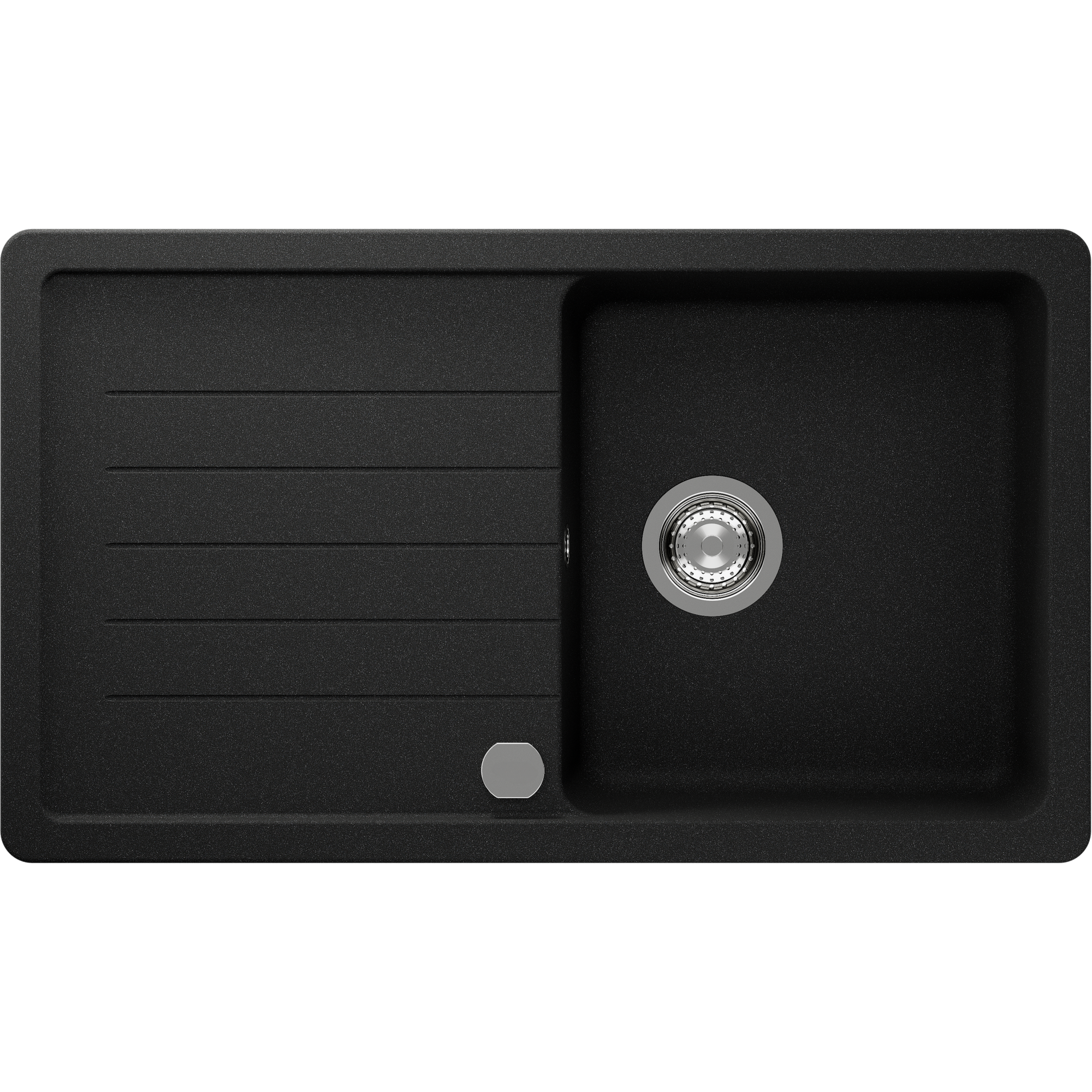 Einbauspüle 'Lilith' Quarzkomposit schwarz 860 x 500 mm